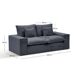 2-Sitzer-Sofa Anarela mit abnehmbarem Bezug aus Leinen und Viskose in Dunkelgrau, 240 cm, FSC Mix Credit von Kave Home – Bild 3