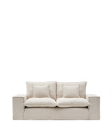 2-Sitzer Sofa Anarela mit abnehmbarem Bezug und beigen Leinenkissen 240 cm von Kave Home – Produktbild 1