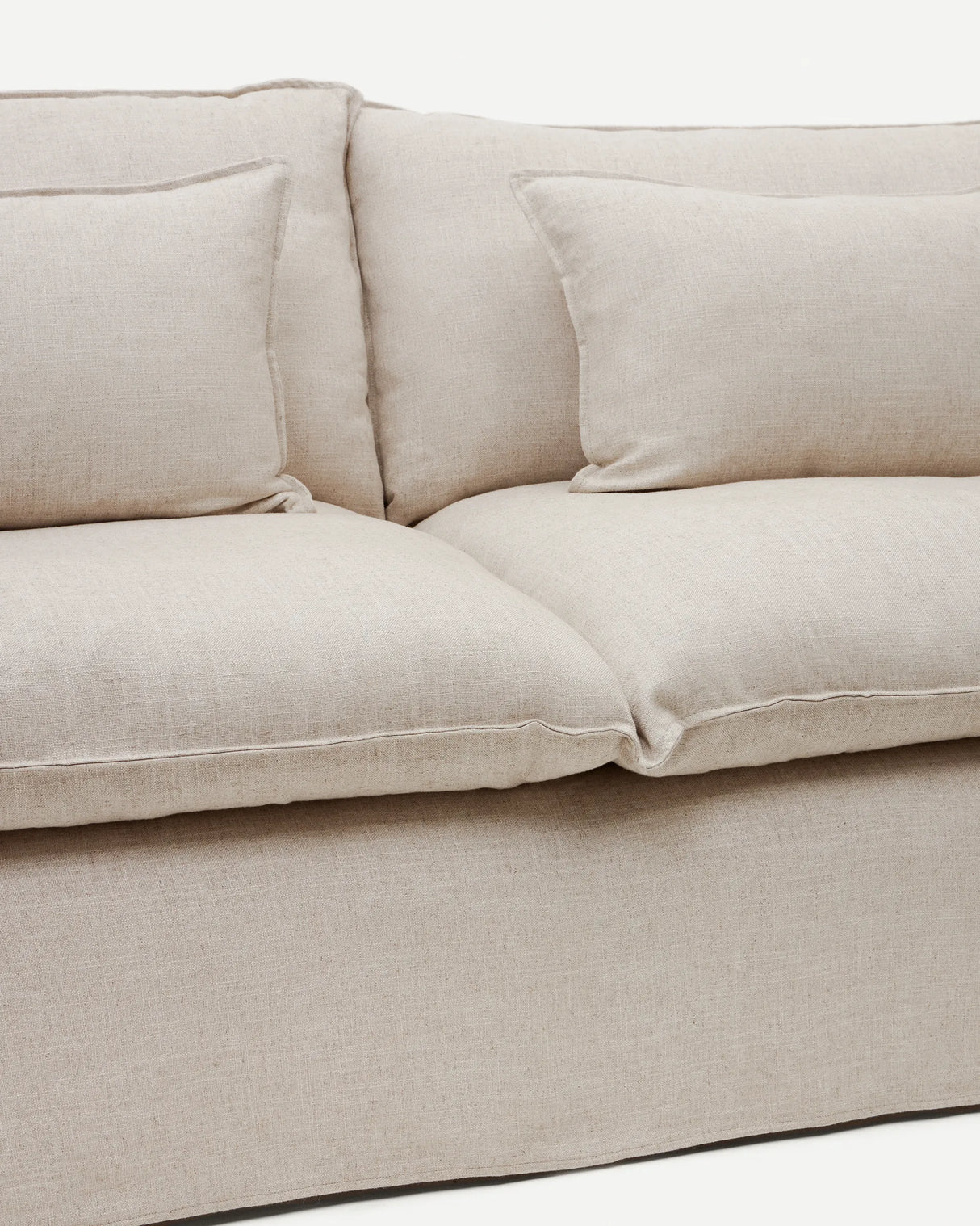 2-Sitzer Sofa Anarela mit abnehmbarem Bezug und beigen Leinenkissen 240 cm von Kave Home – Produktbild 10