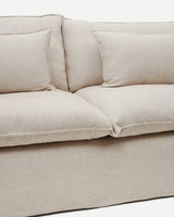 2-Sitzer Sofa Anarela mit abnehmbarem Bezug und beigen Leinenkissen 240 cm von Kave Home – Produktbild 10