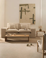 2-Sitzer Sofa Anarela mit abnehmbarem Bezug und beigen Leinenkissen 240 cm von Kave Home – Produktbild 2