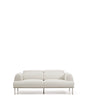 2-Sitzer-Sofa Aurum aus ecrufarbener Chenille mit verstellbarem Kopfteil und mattbeiger Metallbasis 210 cm FSC Mix Credit von Kave Home – Produktbild 1