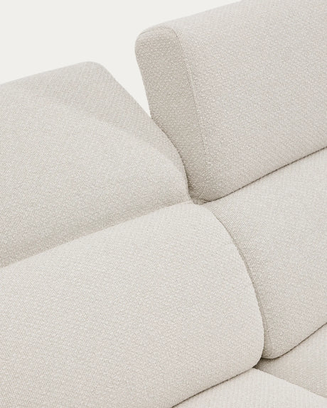 2-Sitzer-Sofa Aurum aus ecrufarbener Chenille mit verstellbarem Kopfteil und mattbeiger Metallbasis 210 cm FSC Mix Credit von Kave Home – Produktbild 16