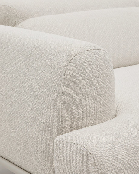 2-Sitzer-Sofa Aurum aus ecrufarbener Chenille mit verstellbarem Kopfteil und mattbeiger Metallbasis 210 cm FSC Mix Credit von Kave Home – Produktbild 17