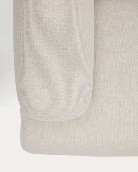 2-Sitzer-Sofa Aurum aus ecrufarbener Chenille mit verstellbarem Kopfteil und mattbeiger Metallbasis 210 cm FSC Mix Credit von Kave Home – Produktbild 18