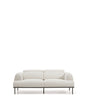 2-Sitzer-Sofa Aurum aus ecrufarbener Chenille mit verstellbarem Kopfteil und mattgrauer Metallbasis 210 cm FSC Mix Credit von Kave Home – Produktbild 1