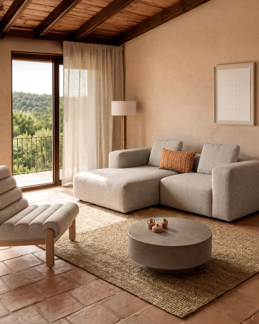 2-Sitzer-Sofa Blok mit Chaiselongue links in beiger Chenille, 240 cm, FSC Mix Credit von Kave Home – Bild 2