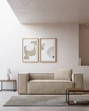 2-Sitzer-Sofa Blok mit dickem Cord in Naturfarbe 210 cm FSC Mix Credit von Kave Home – Produktbild 1