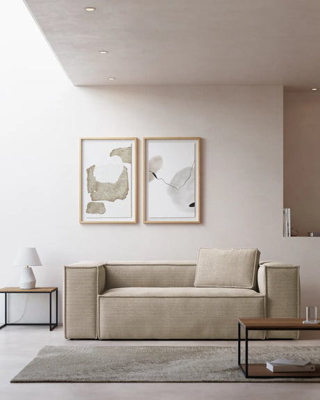 2-Sitzer-Sofa Blok mit dickem Cord in Naturfarbe 210 cm FSC Mix Credit von Kave Home – Produktbild 1
