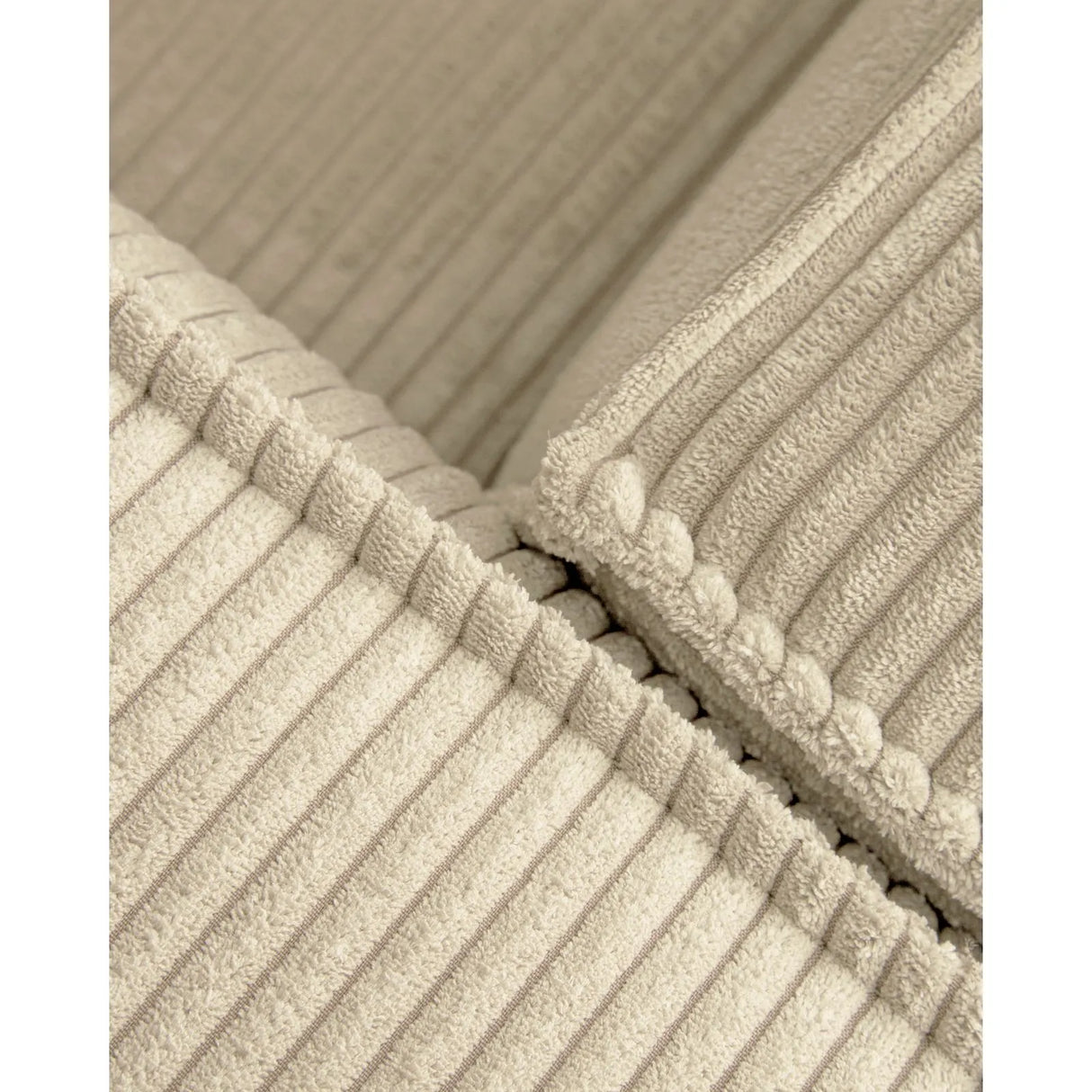 2-Sitzer-Sofa Blok mit dickem Cord in Naturfarbe und Chaiselongue rechts 240 cm FSC Mix Credit von Kave Home – Produktbild 5