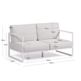 2-Sitzer-Sofa Comova 100% outdoor weiß und Aluminium weiß 150 cm von Kave Home – Bild 3