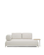 2-Sitzer-Sofa Compo aus Chenille in Ecru, großes Tablett mit Eichenfurnier und beiges Metallgestell 200 cm FSC Mix Credit von Kave Home – Produktbild 1