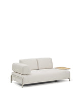 2-Sitzer-Sofa Compo aus Chenille in Ecru, großes Tablett mit Eichenfurnier und beiges Metallgestell 200 cm FSC Mix Credit von Kave Home – Produktbild 4