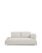 2-Sitzer-Sofa Compo aus Chenille in Ecru, kleines Tablett mit Eichenfurnier und beiges Metallgestell 200 cm FSC Mix Credit von Kave Home – Produktbild 1