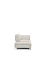 2-Sitzer-Sofa Compo aus Chenille in Ecru, kleines Tablett mit Eichenfurnier und beiges Metallgestell 200 cm FSC Mix Credit von Kave Home – Produktbild 4