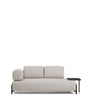 2-Sitzer-Sofa Compo in Graubeige mit großem Tablett und schwarzem Metallgestell 200 cm FSC Mix Credit von Kave Home – Produktbild 1