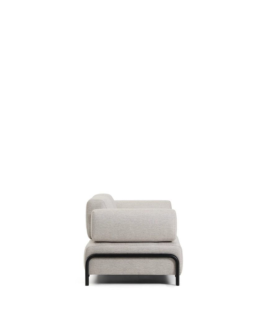 2-Sitzer-Sofa Compo in Graubeige mit schwarzem Metallgestell 200 cm FSC Mix Credit von Kave Home – Produktbild 6