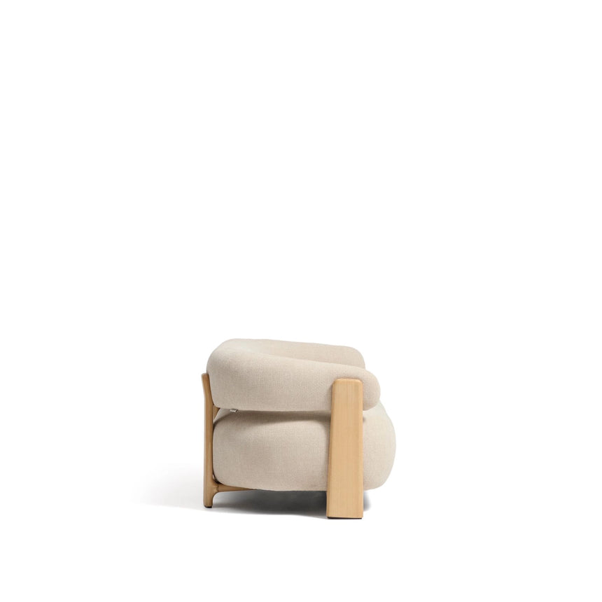 2-Sitzer-Sofa Granite mit beiger Chenille und Beinen aus massivem Eschenholz mit natürlichem Finish, 155 cm, FSC 100 % von Kave Home – Bild 3
