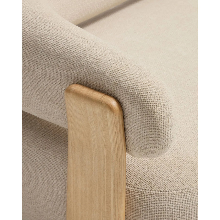 2-Sitzer-Sofa Granite mit beiger Chenille und Beinen aus massivem Eschenholz mit natürlichem Finish, 155 cm, FSC 100 % von Kave Home – Bild 5