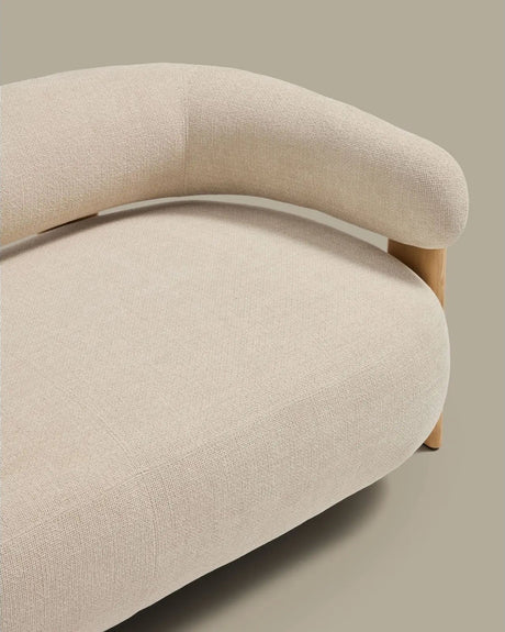 2-Sitzer-Sofa Granite mit beiger Chenille und Beinen aus massivem Eschenholz mit natürlichem Finish, 155 cm, FSC 100 % von Kave Home – Bild 7