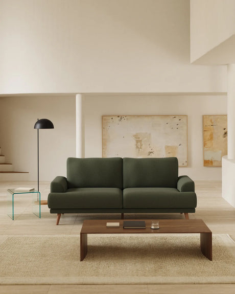 2-Sitzer-Sofa Karin aus Chenille mit Beinen aus massivem Buchenholz mit walnussfarbener Oberfläche 210 cm von Kave Home – Bild 2