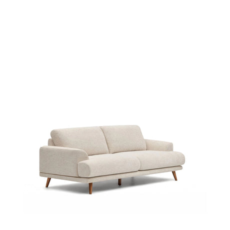 2-Sitzer-Sofa Karin aus beiger Chenille mit Beinen aus massivem Buchenholz mit walnussfarbener Oberfläche 210 cm von Kave Home – Bild 2