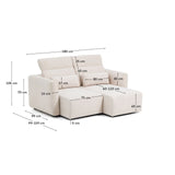 2-Sitzer-Sofa Lares mit elektrisch ausfahrbaren Sitzen und verstellbarer Kopfstütze in beiger Chenille, 180 cm von Kave Home – Produktbild 6