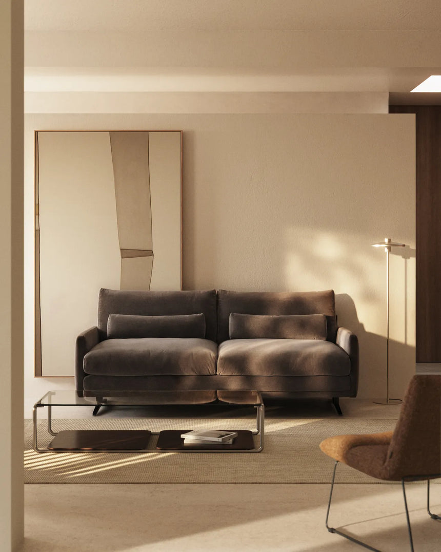 2-Sitzer-Sofa Veliro aus Samt mit Stahlbeinen in schwarzer Ausführung, 210 cm, FSC Mix Credit von Kave Home – Bild 2