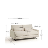 2-Sitzer-Sofa Veliro aus Samt oder Chenille mit schwarzen Stahlbeinen, 180 cm FSC Mix Credit von Kave Home – Bild 3