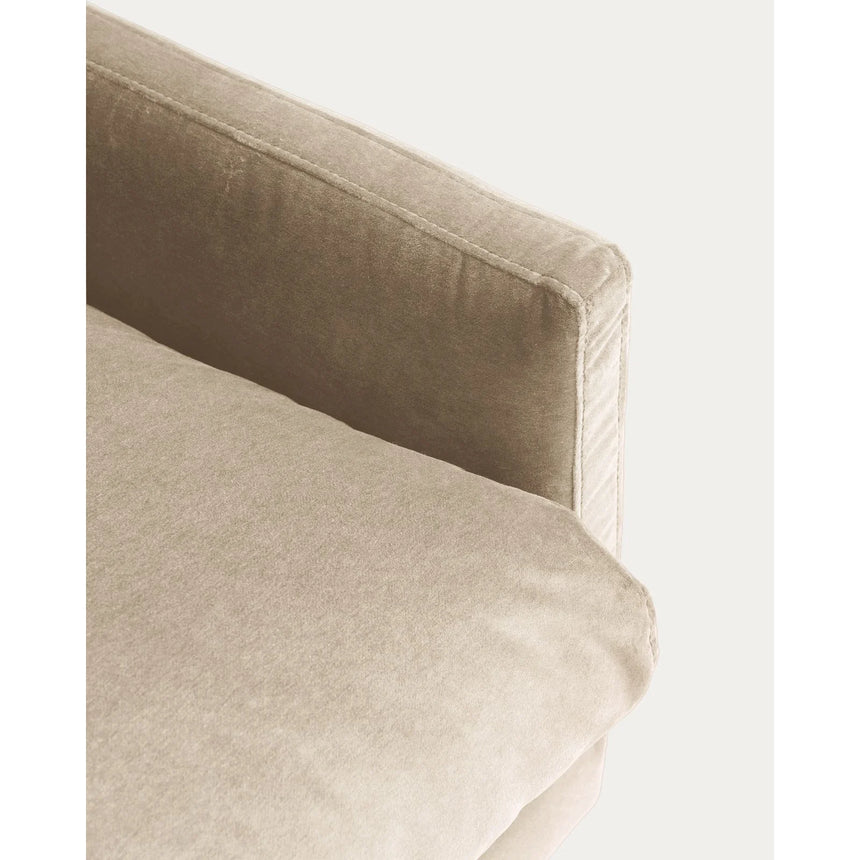 2-Sitzer-Sofa Veliro aus perlfarbenem Samt mit Stahlbeinen in schwarzer Ausführung, 180 cm, FSC Mix Credit von Kave Home – Bild 9