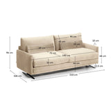 2-Sitzer-Sofa Veliro aus perlfarbenem Samt mit Stahlbeinen in schwarzer Ausführung, 210 cm, FSC Mix Credit von Kave Home – Bild 3