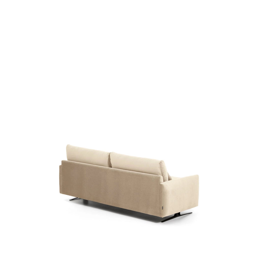 2-Sitzer-Sofa Veliro aus perlfarbenem Samt mit Stahlbeinen in schwarzer Ausführung, 210 cm, FSC Mix Credit von Kave Home – Bild 6