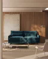 2-Sitzer-Sofa Veliro, schwer entflammbar, mit Samt und Stahlbeinen mit schwarzem Finish, 210 cm, FSC Mix Credit von Kave Home – Bild 2