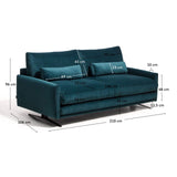2-Sitzer-Sofa Veliro, schwer entflammbar, mit Samt und Stahlbeinen mit schwarzem Finish, 210 cm, FSC Mix Credit von Kave Home – Bild 3