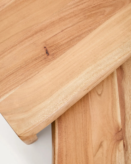 2er-Set Beistelltische Lomiri aus massivem Akazienholz mit gebleichtem Finish 50 x 42 cm / 34 x 42 cm von Kave Home – Produktbild 6