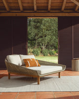 2er-Sonnenliege Olbia aus synthetischem Rattan und massivem Teakholz FSC 100 % von Kave Home – Bild 3