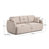 3-Sitzer-Bettsofa Laira in beiger Chenille, 218 cm, FSC Mix Credit von Kave Home – Produktbild 4