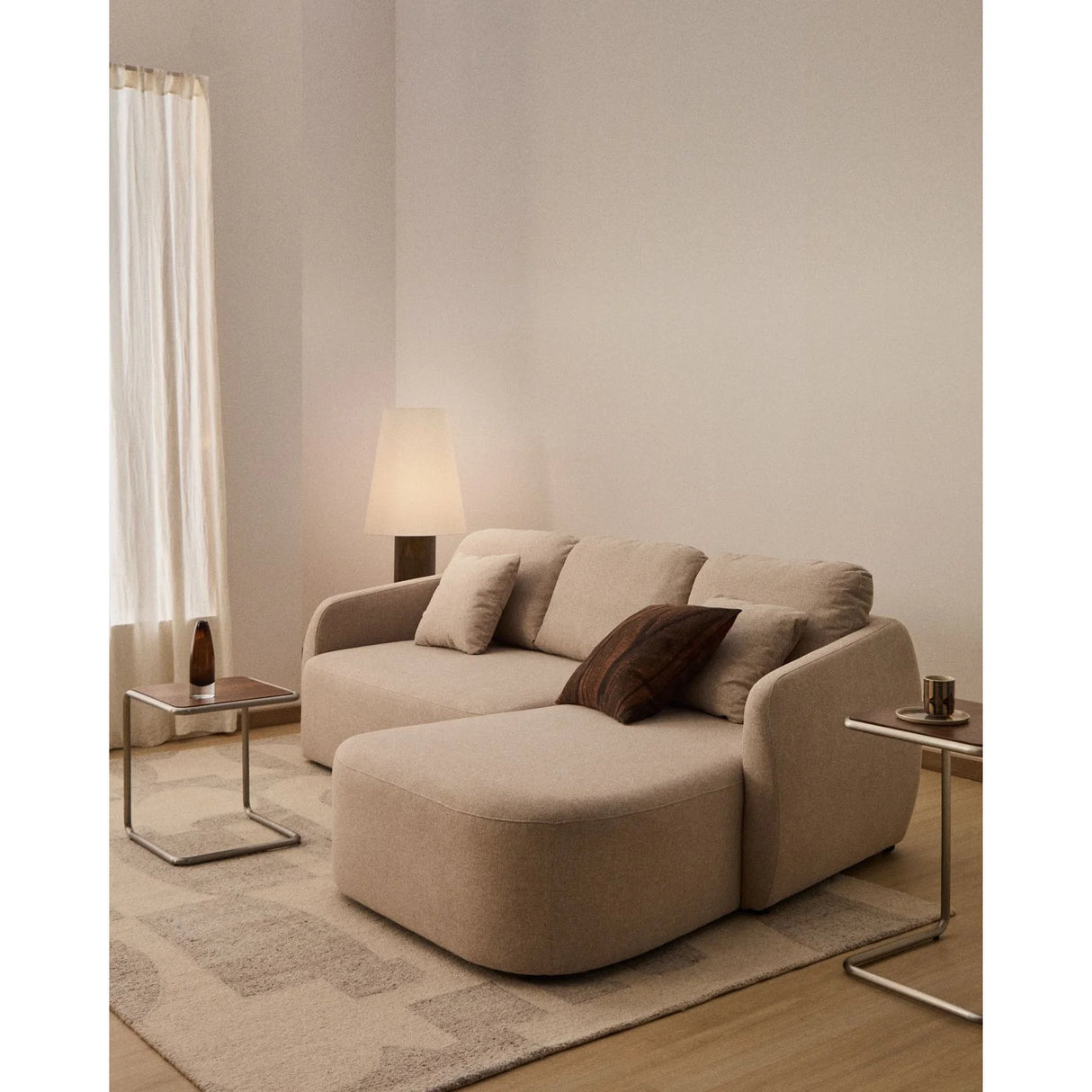 3-Sitzer-Bettsofa Laira in beiger Chenille und Chaiselongue rechts, 246 cm, FSC Mix Credit von Kave Home – Produktbild 3