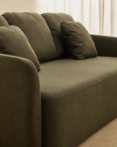3-Sitzer-Bettsofa Laira in dunkelgrüner Chenille, 218 cm, FSC Mix Credit von Kave Home – Bild 2