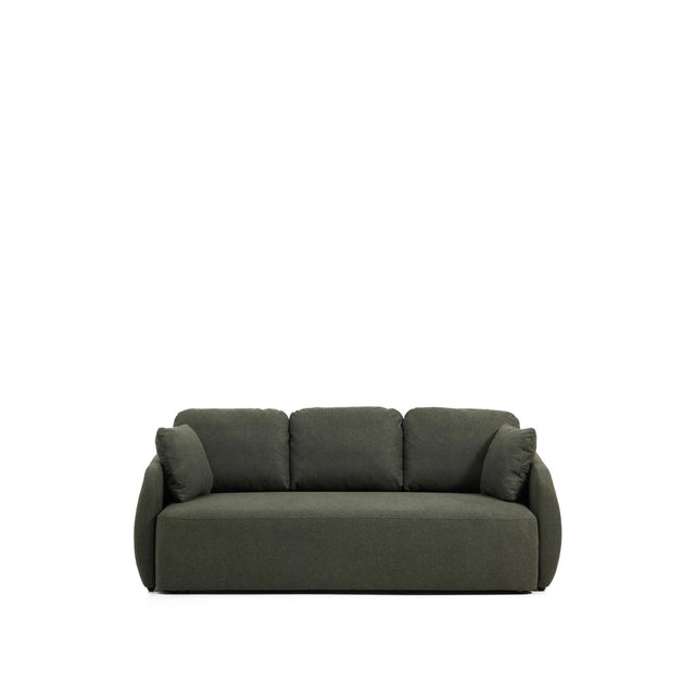 3-Sitzer-Bettsofa Laira in dunkelgrüner Chenille, 218 cm, FSC Mix Credit von Kave Home – Bild 5