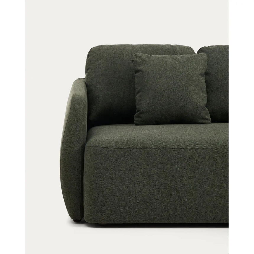 3-Sitzer-Bettsofa Laira in dunkelgrüner Chenille, 218 cm, FSC Mix Credit von Kave Home – Bild 9