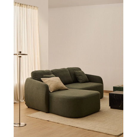3-Sitzer-Bettsofa Laira in dunkelgrüner Chenille und Chaiselongue links, 246 cm, FSC Mix Credit von Kave Home – Produktbild 3