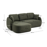3-Sitzer-Bettsofa Laira in dunkelgrüner Chenille und Chaiselongue links, 246 cm, FSC Mix Credit von Kave Home – Produktbild 4