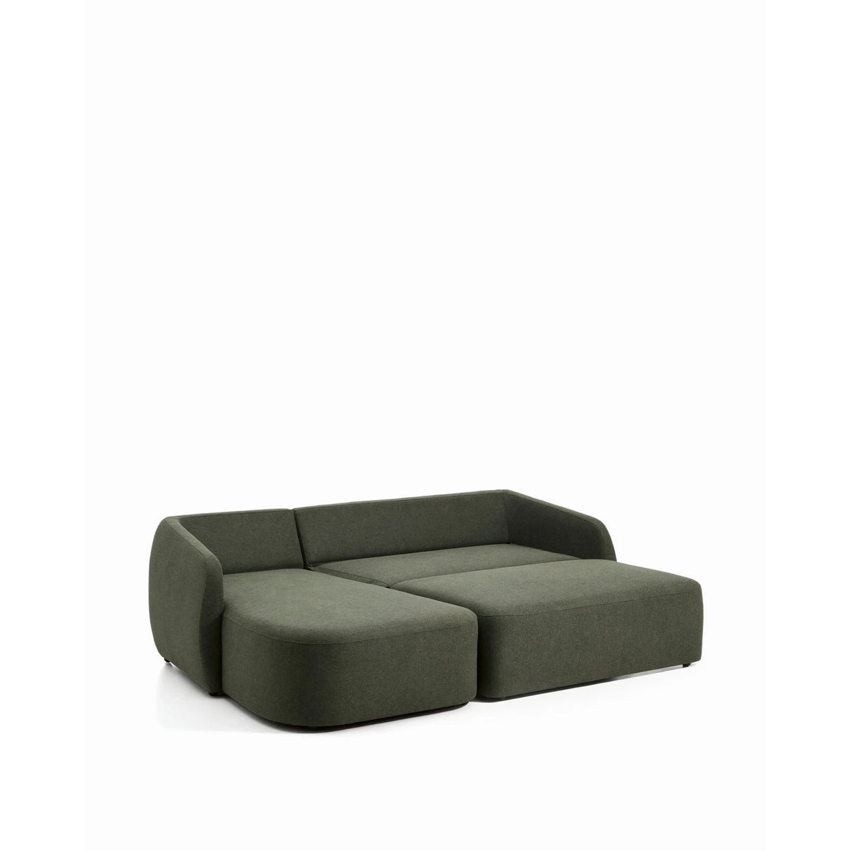 3-Sitzer-Bettsofa Laira in dunkelgrüner Chenille und Chaiselongue links, 246 cm, FSC Mix Credit von Kave Home – Produktbild 8
