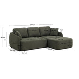 3-Sitzer-Bettsofa Laira in dunkelgrüner Chenille und Chaiselongue rechts, 246 cm, FSC Mix Credit von Kave Home – Bild 4
