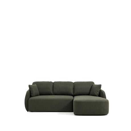 3-Sitzer-Bettsofa Laira in dunkelgrüner Chenille und Chaiselongue rechts, 246 cm, FSC Mix Credit von Kave Home – Bild 5