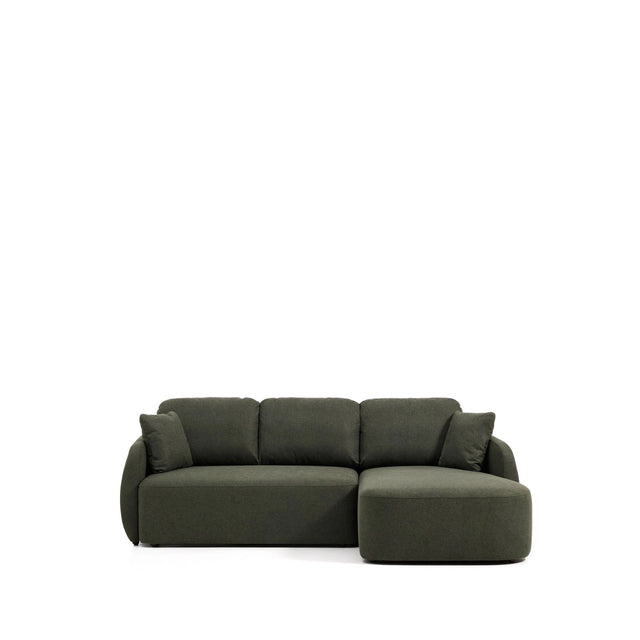 3-Sitzer-Bettsofa Laira in dunkelgrüner Chenille und Chaiselongue rechts, 246 cm, FSC Mix Credit von Kave Home – Bild 5