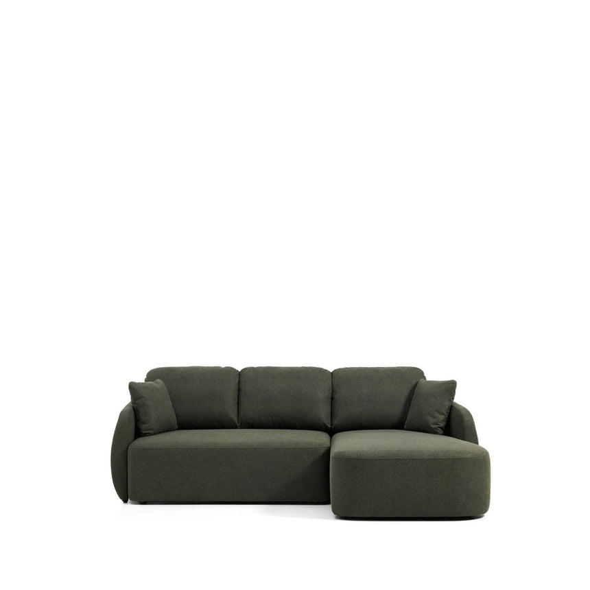 3-Sitzer-Bettsofa Laira in dunkelgrüner Chenille und Chaiselongue rechts, 246 cm, FSC Mix Credit von Kave Home – Bild 5