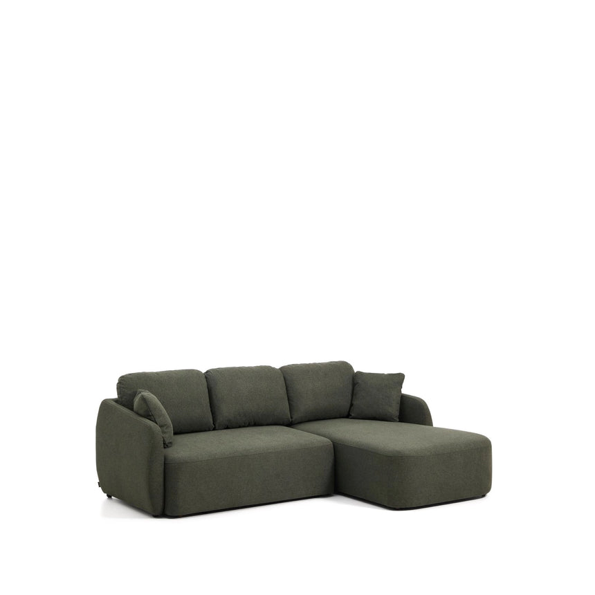3-Sitzer-Bettsofa Laira in dunkelgrüner Chenille und Chaiselongue rechts, 246 cm, FSC Mix Credit von Kave Home – Bild 7