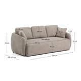 3-Sitzer-Bettsofa Laira in taupefarbener Chenille, 218 cm, FSC Mix Credit von Kave Home – Produktbild 4